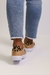 Zapatilla Valencia de Cuero Camel con Print Animal y Tachas - Flor de Loto Calzados
