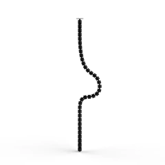 Gerenciador de cabos preto tipo snake com estrutura vertebral magnética para organização