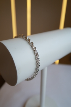 Pulseira Cordao Baiano banhado a prata