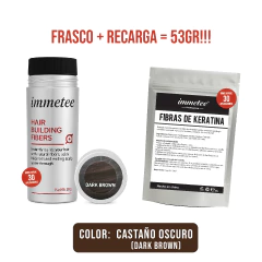 STARTER - Pack Capilares Immetee - Frasco 28g + Recarga 25g | Disimula la caída del cabello al instante | - comprar online