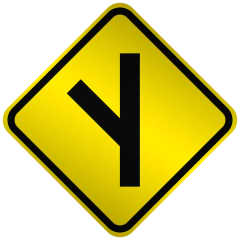 Placa A10a Entroncamento oblíquo à esquerda