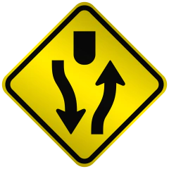 Placa A42a Início de pista dupla