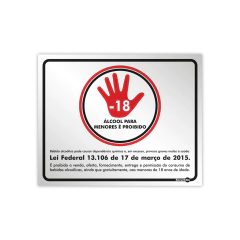 Adesivo Vinil - É Proibido a Venda de Bebidas Alcoólicas para Menores de 18 anos - comprar online