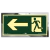 Placa em Aço INOX Espelhado Fotoluminescente - Saída de Emergência à Esquerda S2