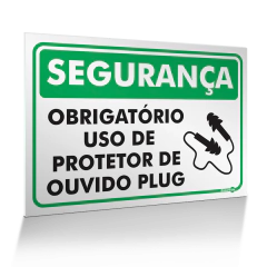 Placa Segurança - Use Protetor de Ouvido Plug - comprar online