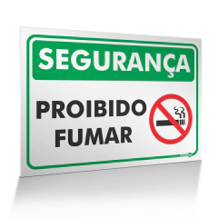 Placa Segurança - Proibido Fumar