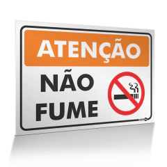 Placa Atenção - Não Fume