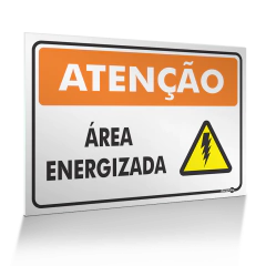 Placa Atenção - Área Energizada