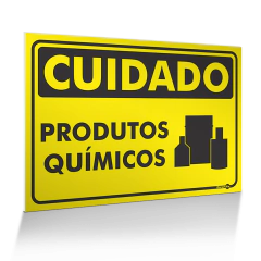 Placa Cuidado - Produtos Químicos