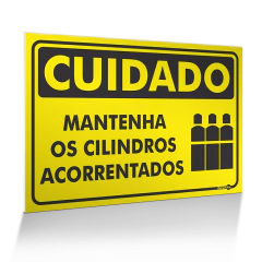 Placa Cuidado - Mantenha os Cilindros Acorrentados