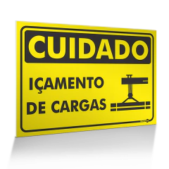Placa Cuidado - Içamento de Cargas