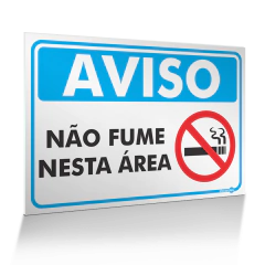 Placa Aviso - Não Fume Nesta Área