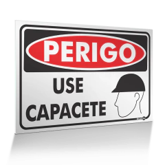 Placa Perigo - Use Capacete