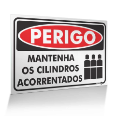 Placa Perigo - Mantenha os Cilindros Acorrentados