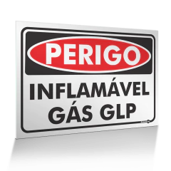 Placa Perigo - Inflamável Gás GLP