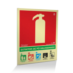 Placa Fotoluminescente - Extintor de Pó Halogenado