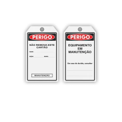 Cartão de Travamento - Perigo Equipamento em Manutenção