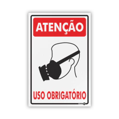 Placa - Atenção Máscara c/ Filtro Uso Obrigatório