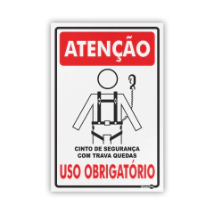 Placa - Atenção Cinto de Segurança Uso Obrigatório