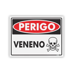 Placa Perigo - Veneno (c/ Pictograma)