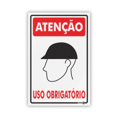 Placa - Atenção Capacete de Segurança Uso Obrigatório