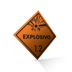 Placa de Rótulo de Risco Classe 1 Explosivo 1.2