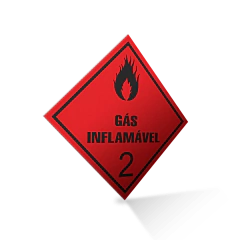 Placa Rótulo de Risco Classe 2 Gás Inflamável