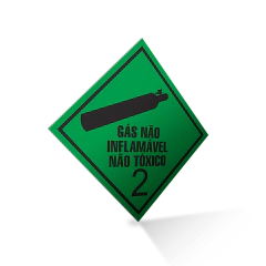 Placa Rótulo de Risco Classe 2 Gás Não Inflamável Não Tóxico