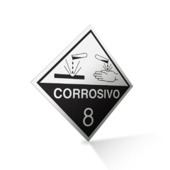Placa Rótulo de Risco Classe 8 Corrosivo