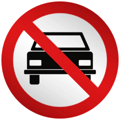 Placa R10 Proibido trânsito de veículos automotores