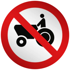 Placa R13 Proibido trânsito de tratores e máquinas de obras