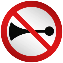Placa R20 Proibido acionar buzina