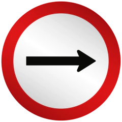 Placa R24a Sentido de circulação da via