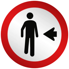 Placa R30 Pedestre, ande pela esquerda