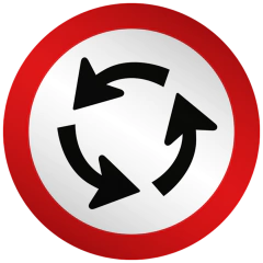 Placa R33 Sentido de circulação na rotatória