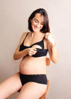 Corpiño para Amamantar Brenda Algodón Negro - MONA MODERNA MADRE 