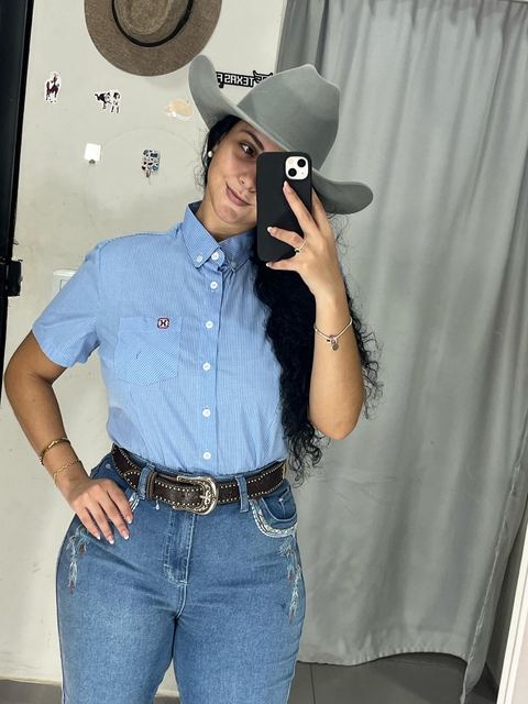 camisa Texas Brasil feminina xadrex manga curta - comprar online