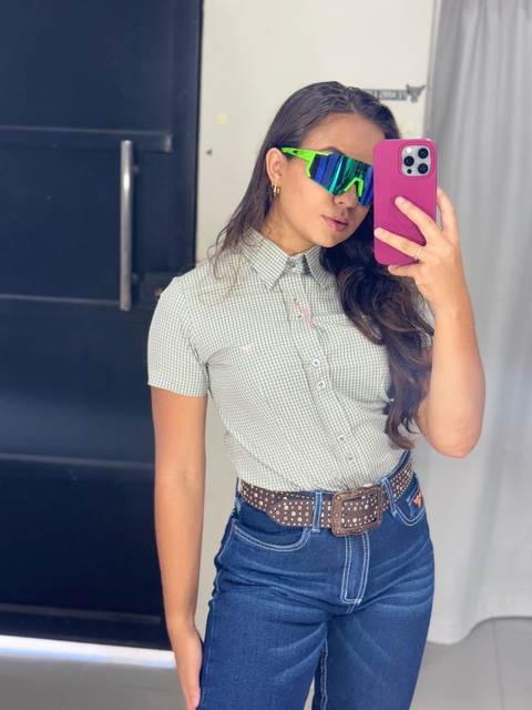 camisa laço forte manga curta feminina - comprar online