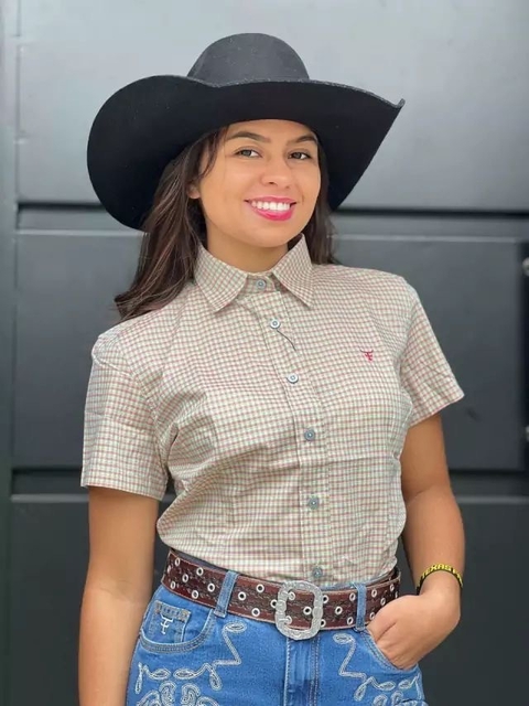 camisa laço forte manga curta feminina - comprar online