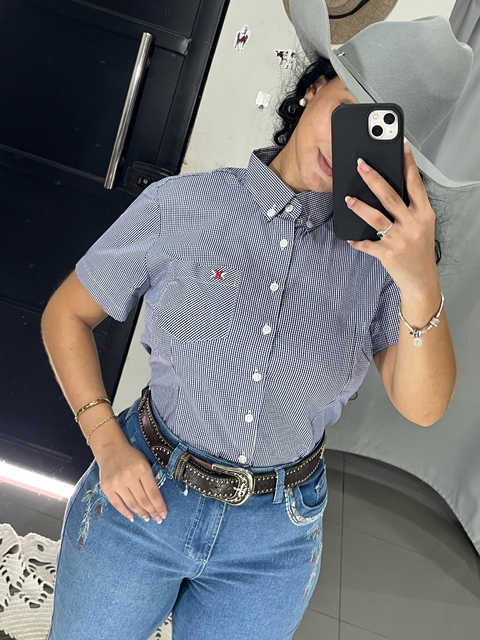 camisa Texas Brasil feminina xadrex manga curta - comprar online