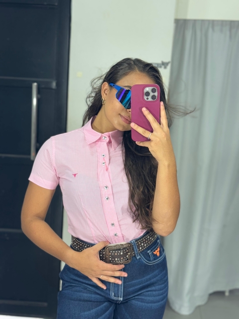 camisa laço forte manga curta feminina - comprar online