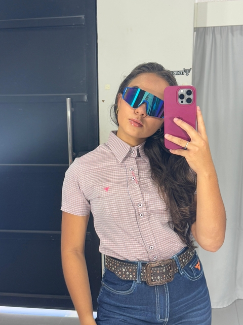 camisa laço forte manga curta feminina - comprar online