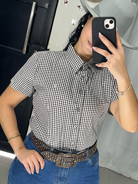 camisa laço forte manga curta feminina - comprar online