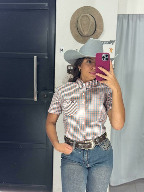 camisa Texas Brasil feminina xadrex manga curta - comprar online