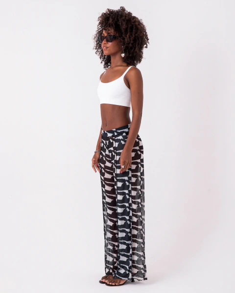 Calça Tule La Femme Bateau