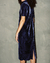 Vestido Veludo Azul Noturno na internet