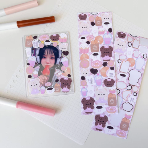 Cartela de adesivos Cafeteria Fofa