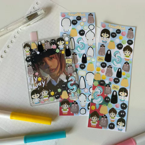 Cartela de adesivos viagem de Chihiro