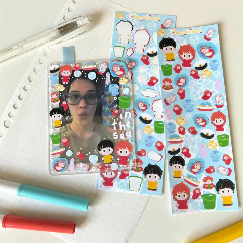 Cartela de adesivos Ponyo