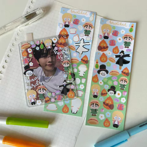 Cartela de adesivos Castelo Animado